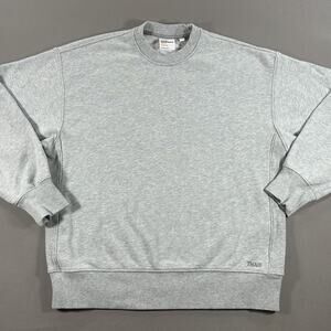 TNA Sweatfleece Gray Terry Fleece Boyfriend Fit Pullover Crewneck Women's 2XS